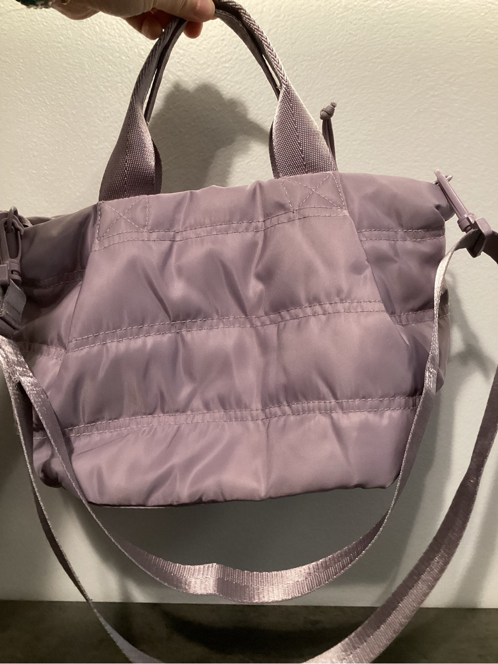 Old Navy Quilted Lilac Satchel with Adjustable Strap